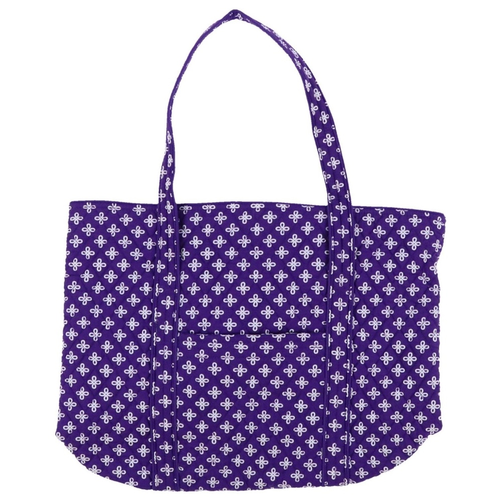 Vera Bradley Women's Vera Tote Bag (Purple/White) - Picture 2 of 2